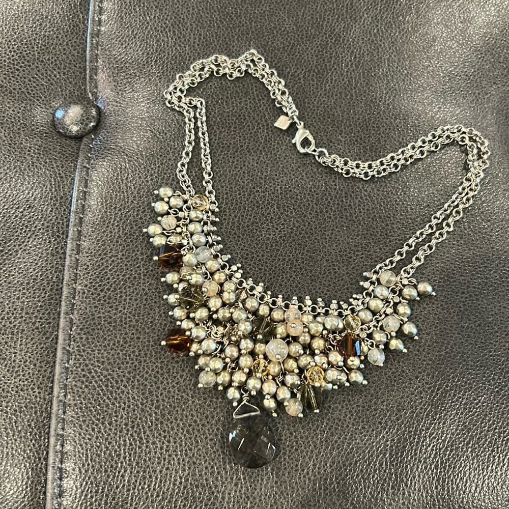 Banana Republic Statement Necklace; burnished gold